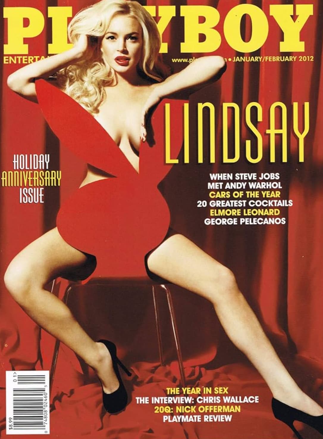 lindsay lohan 2012 playboy - $8.99 01> 0 02460 Playboy Enterta Holiday Anniversary Issue January Lindsay When Steve Jobs Met Andy Warhol Cars Of The Year 20 Greatest Cocktails Elmore Leonard George Pelecanos The Year In Sex The Interview Chris Wallace 20Q